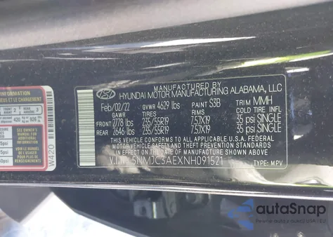 2022 Hyundai Tucson Sel from USA, damaged, VIN 5NMJC3AEXNH091521